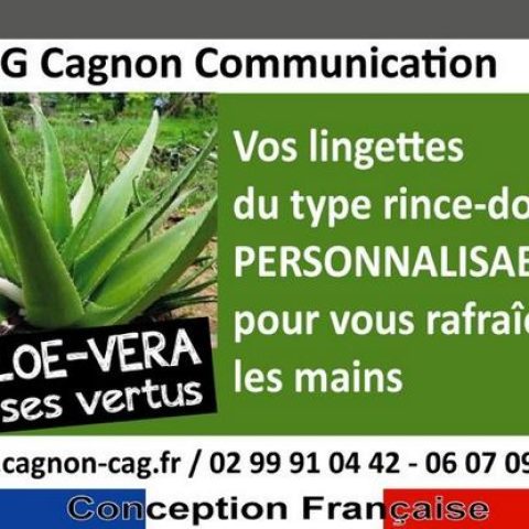 LINGETTE "Rince-Doigts" personnalisables de CCAG Cagnon Communication Arts Graph